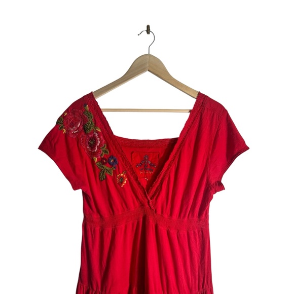 Johnny Was Red Embroidered Mini Dress - Picture 5 of 7